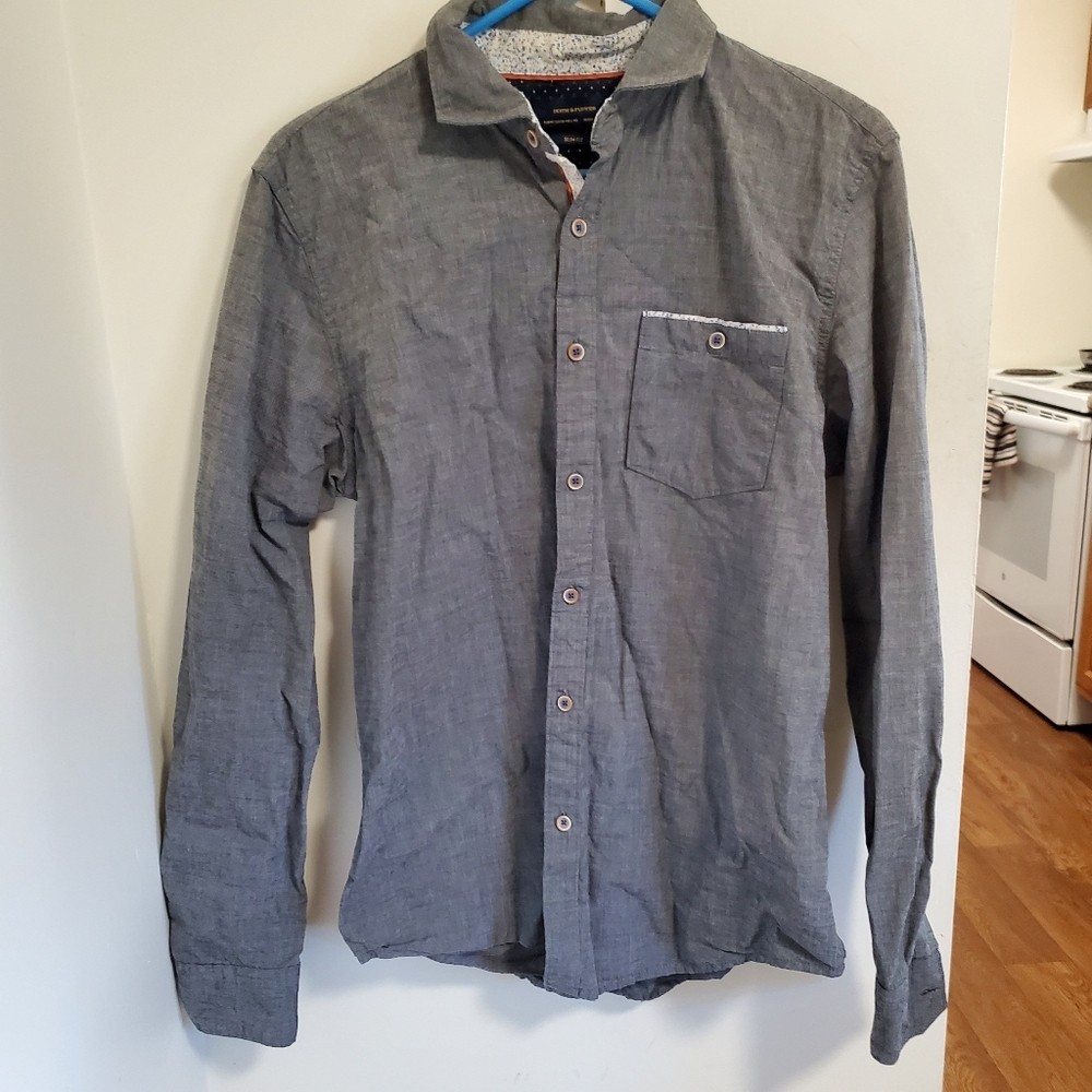 Denim & Flower Gray Men's Shirt